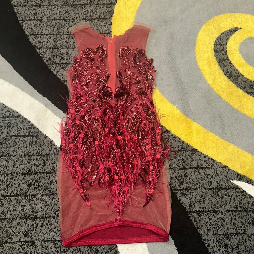 Maroon sequin dress